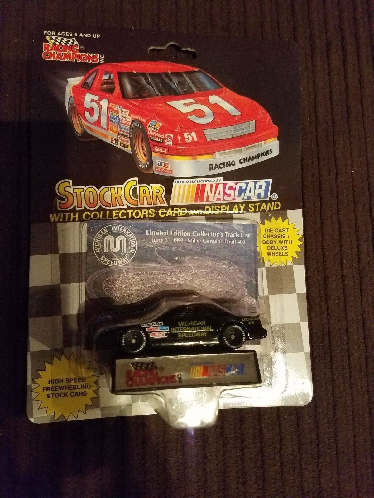 1992 Racing Champions Stock Car Michigan Speedway with Collectors Card