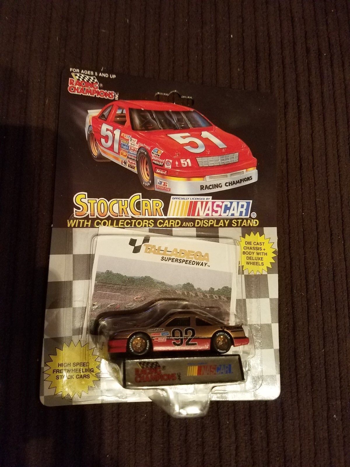 1992 Racing Champions Stock Car Talladega Speedway with Collectors Card