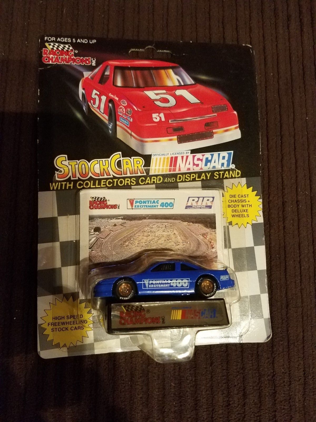 1992 Racing Champions Stock Car Richmond Speedway with Collectors Card