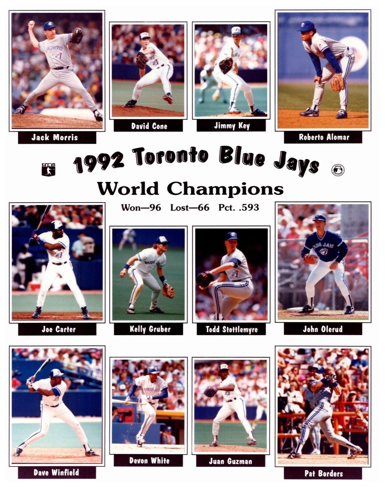 1992 Toronto Blue Jays Photo Collage 8x10 Sports Photo A Unsigned