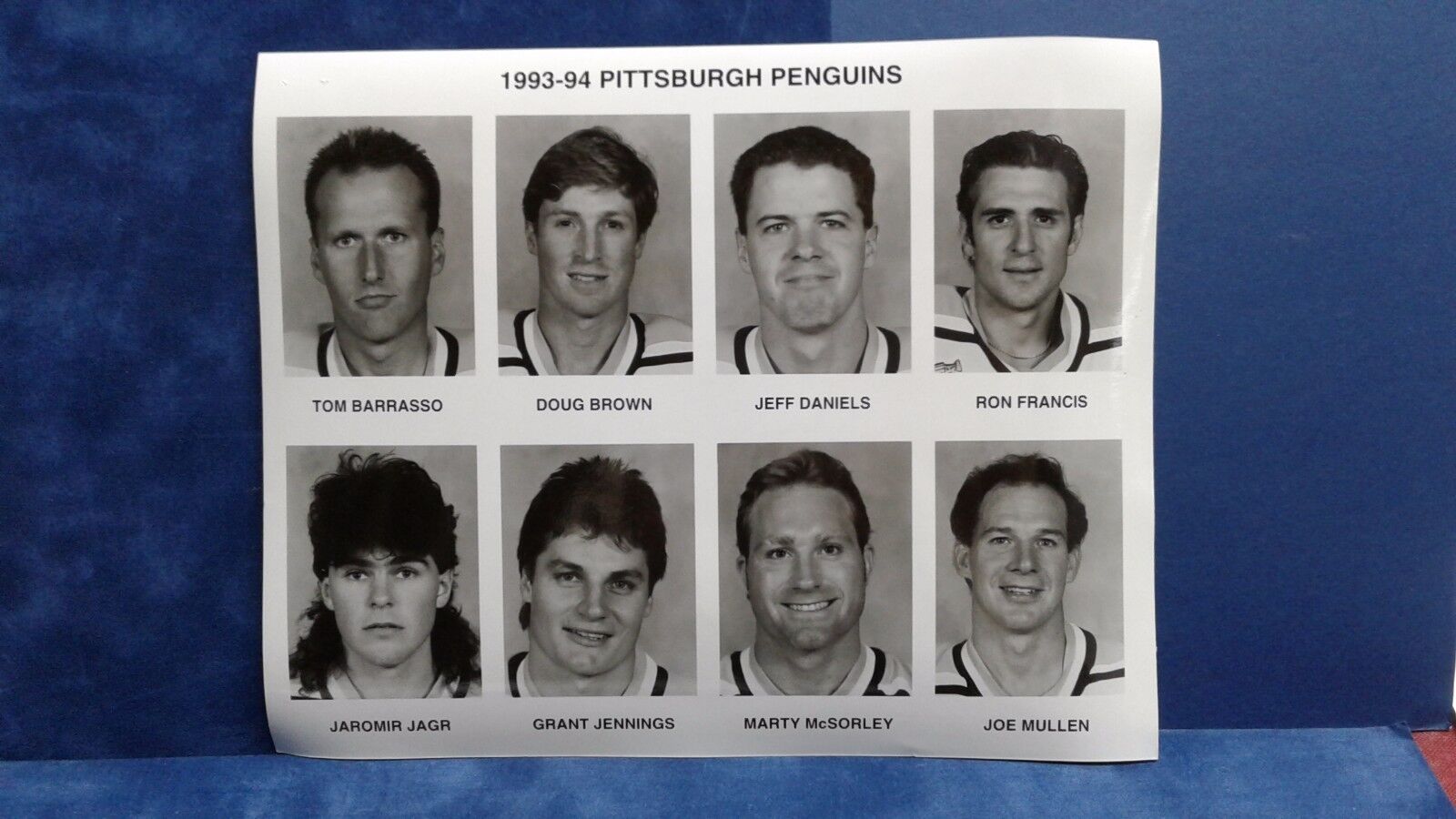 1993-94 Pittsburgh Penguins 8x10 B&W 3 Photo Set with Mario Lemieux Captain