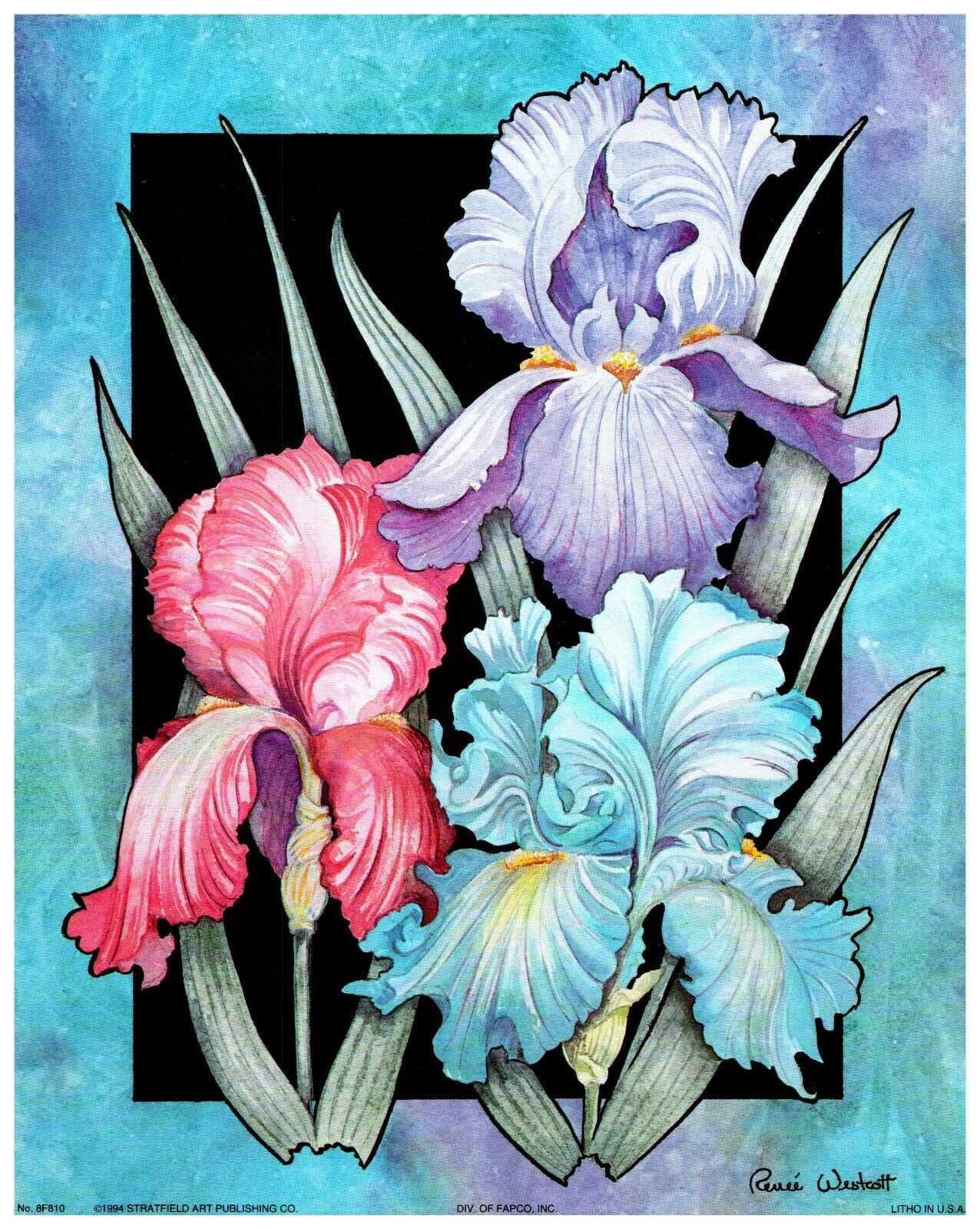 1994 Stratfield Art Division of Fapco No 8F810 Renee Westcott Blooming Flowers