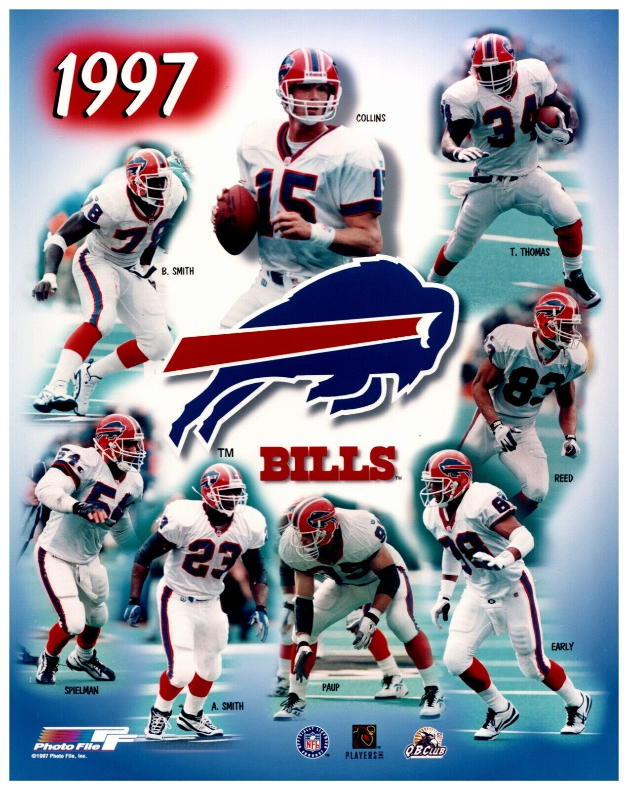 1997  Buffalo Bills Template Photofile Unsigned 8x10 NFL Hologram Sports Photo