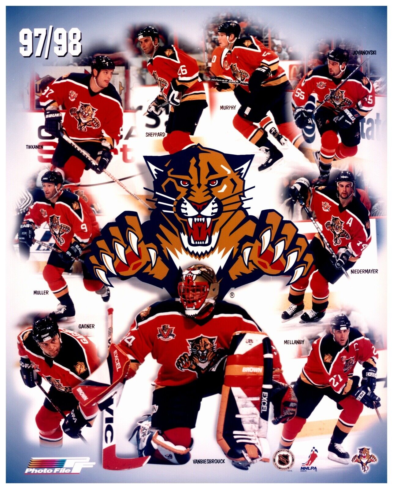 1997 / 1998 Florida Panthers Unsigned Team Composite Photo File 8x10 Photo