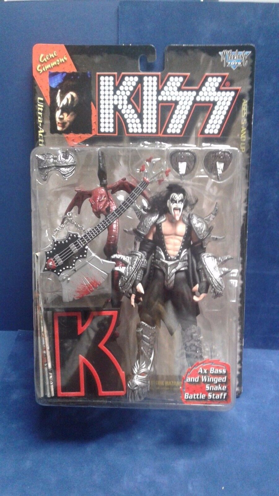 1997 KISS Ultra Action Figure with Letter Base Gene Simmons by McFarlane Toys