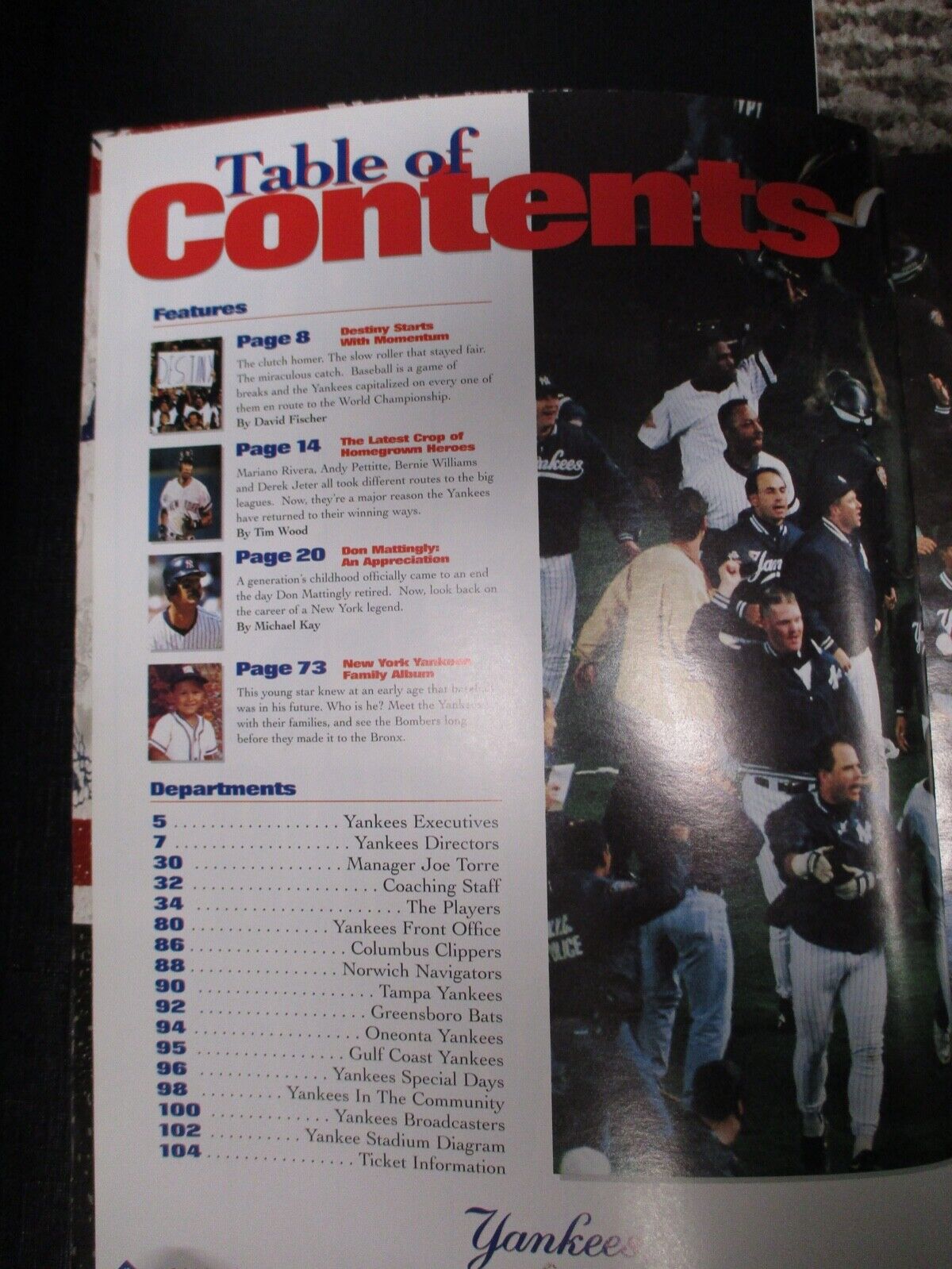 1997 New York Yankees Yearbook World Champions Again ! Official Team  EX