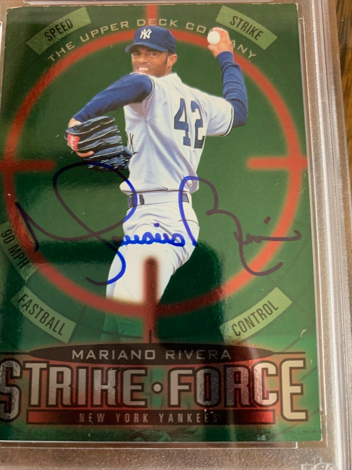 1997 Upper Deck Strike Force Mariano Rivera Autographed Card PSA
