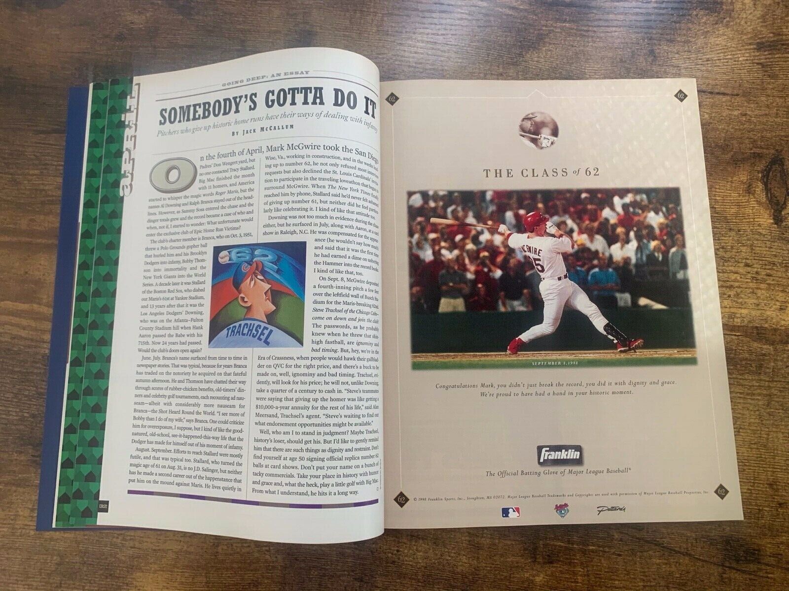 1998 Sports Illustrated Mcgwire and Sosa The Great Homerun Race no label Ex