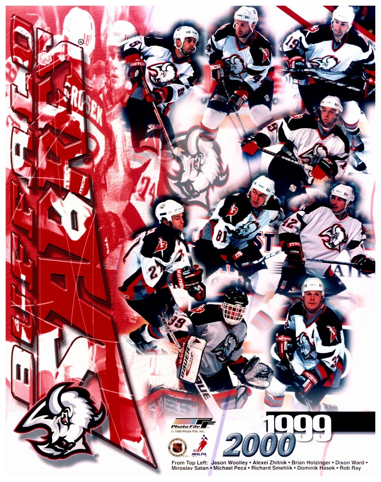 1999 / 2000 Buffalo Sabres Unsigned Photofile 8x10 NHL Photo Dominik Hasek