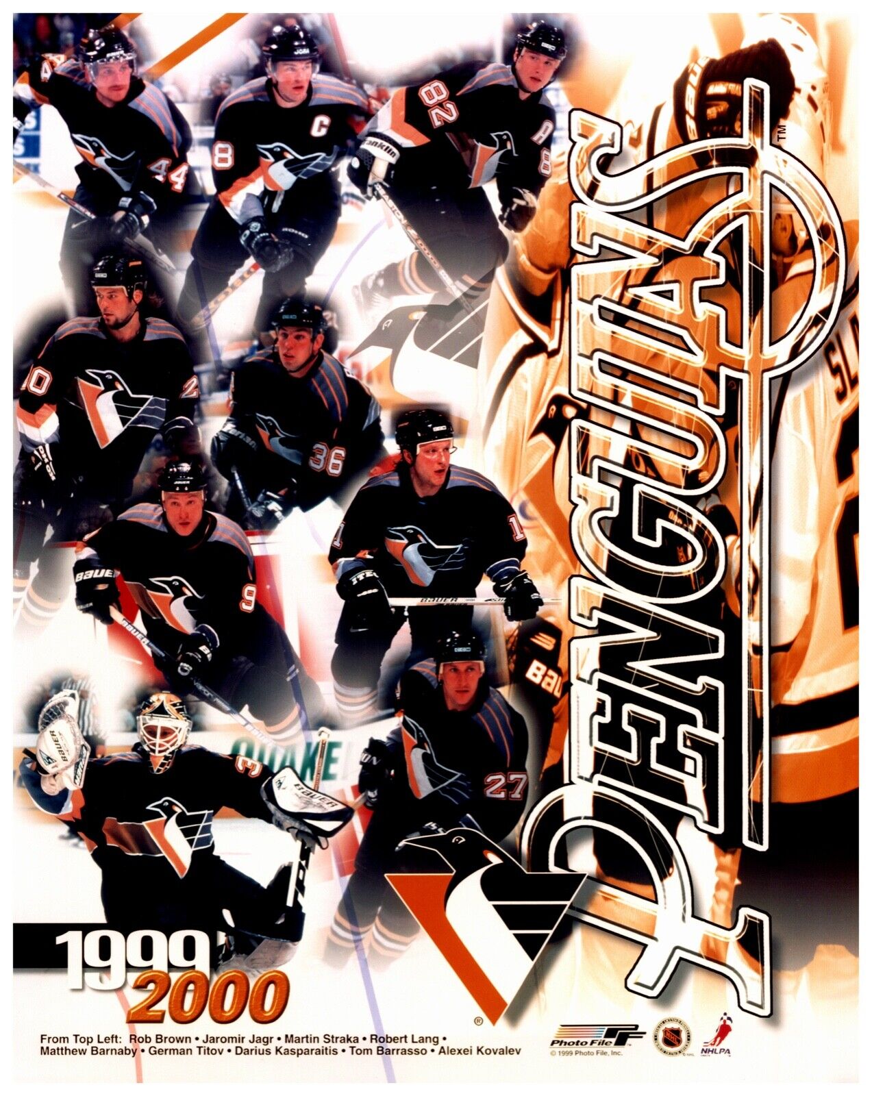 1999 / 2000 Pittsburgh Penguins Team Composite NHL Photo File 8x10 Photo