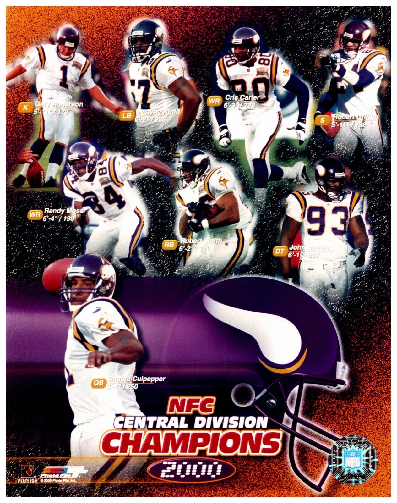 2000 Minnesota Vikings NFC Champions 8x10 Sports Photo A Unsigned Culpepper