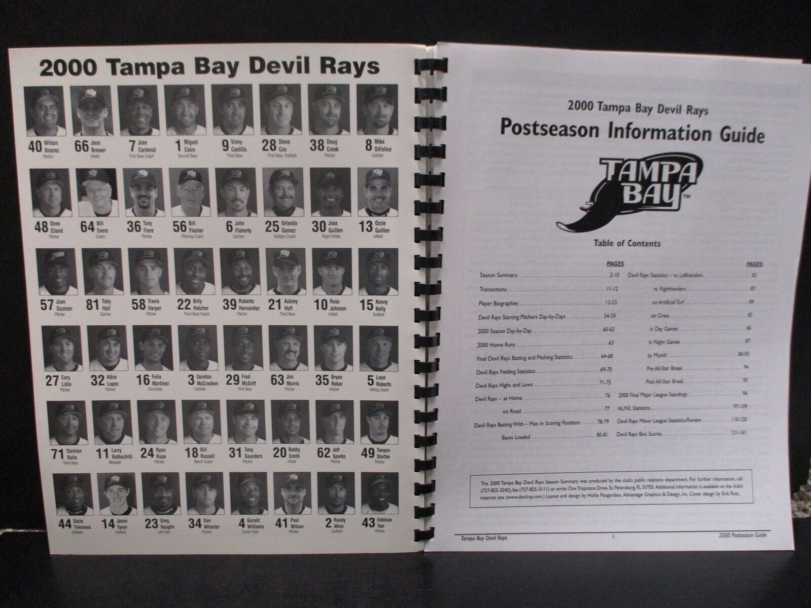 2000 Tampa Bay Devil Rays Post Season Guide McGriff Excellent
