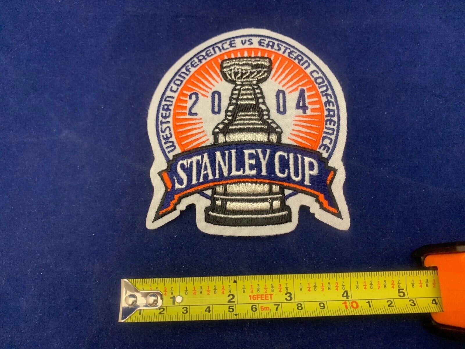 2004 Lightning Flames NHL Stanley Cup Finals Patch Size 4.25 x 4.5 FINALS