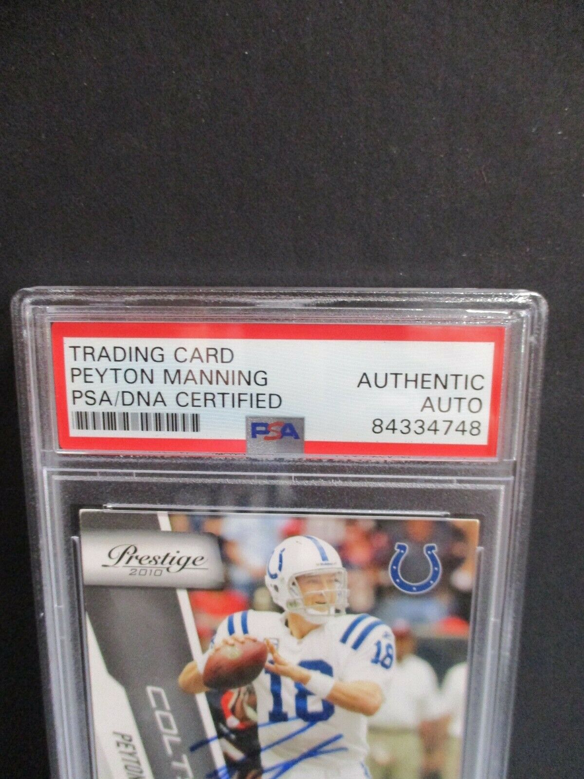 2010 Panini Prestige Peyton Manning Autographed Card
