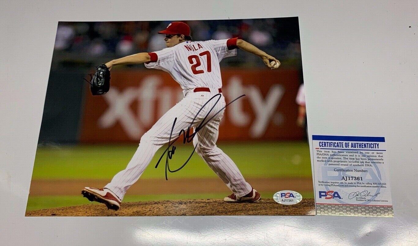 Aaron Nola Phillies Autographed 8x10 Sports Photo PSA COA AJ17361 MLB