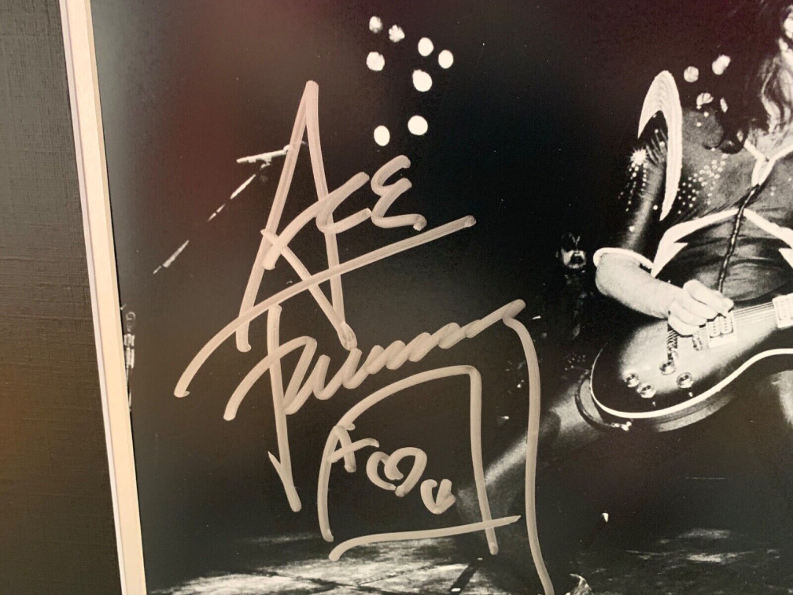 Ace Frehley Autographed Music 11x14 Custom Framed JSA KISS