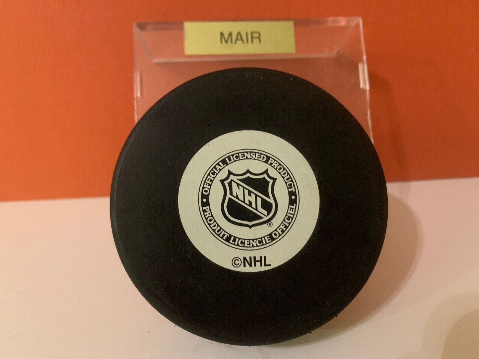 Adam Mair Autographed Official NHL Hockey Puck with Buffalo Sabres Team Logo
