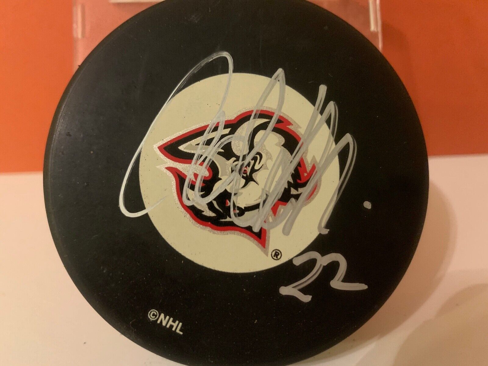 Adam Mair Autographed Official NHL Hockey Puck with Buffalo Sabres Team Logo