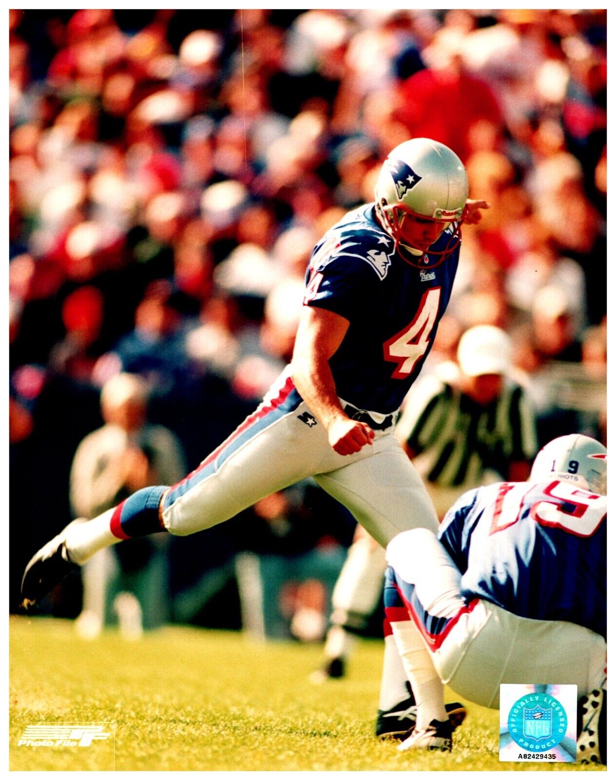Adam Vinatieri New England Patriots Photofile Unsigned 8x10 NFL Hologram Photo