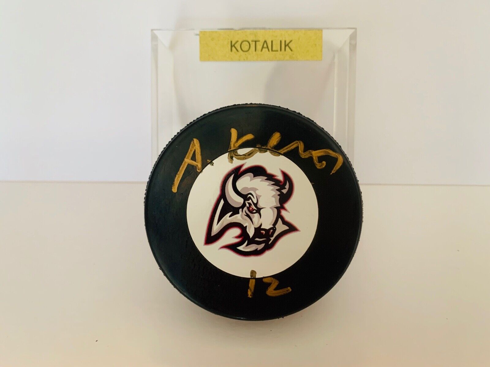 Ales Kotalik Autographed Signed IIHF Gufex Hockey Puck Buffalo Sabres Team Logo