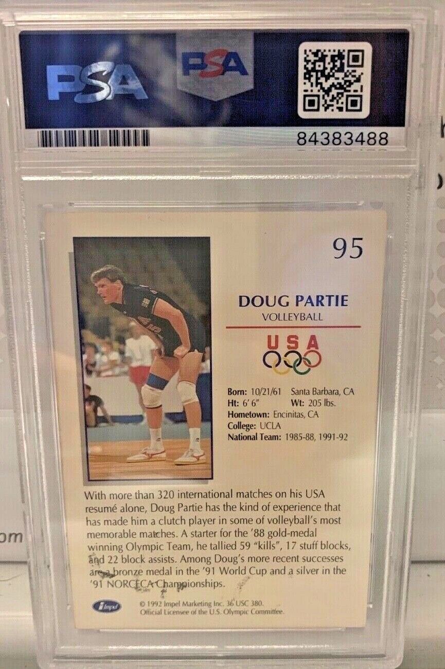 Autographed Doug Partie Volleyball 1992 US Olmypic cards Card 95 PSA Slabbed