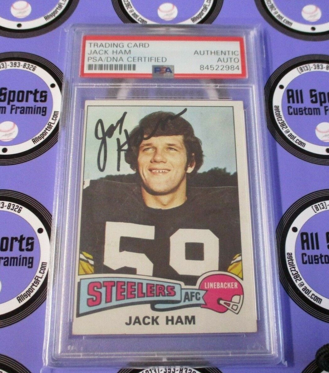 Autographed Jack Ham Steelers 1975 Topps Football Card 125 PSA 84522984