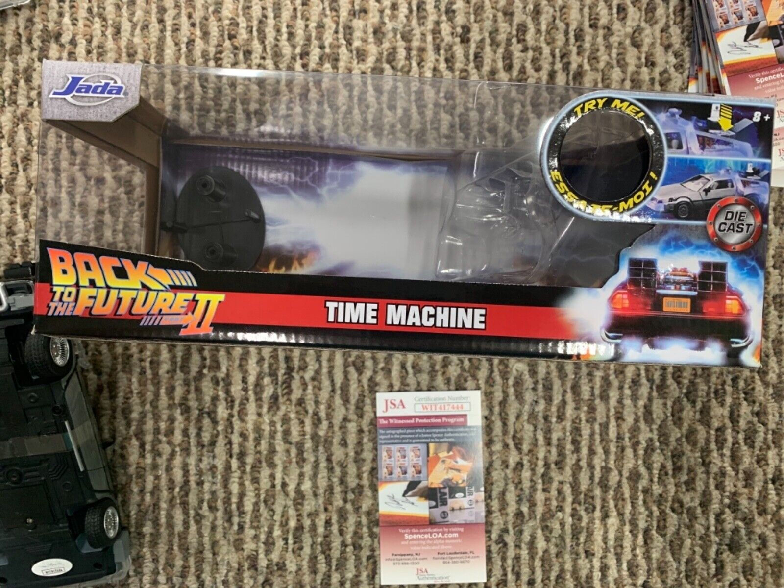 Back To the Future 1/24 Diecast sign Michael J Fox Marty McFly JSA Time Machine