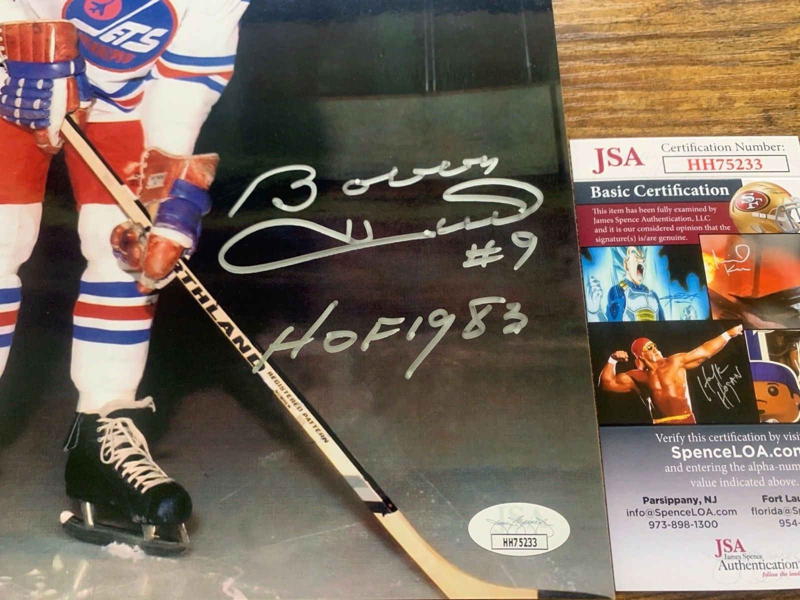 Bobby Hull Winnipeg Jets Autographed 8x10 Photo A JSA COA HH75233