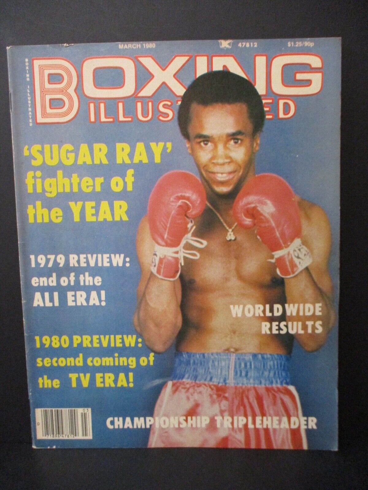Boxing Illustrated Magazine Sugar Ray Fighter of the Year March 1980 Issue VG