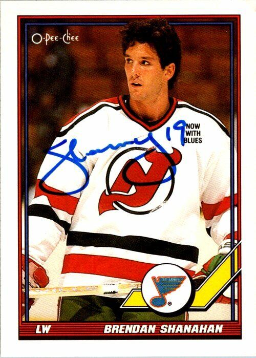 Brendan Shanahan New Jersey Devils Hand Signed 1991-92 OPC Card 140 NM-MT