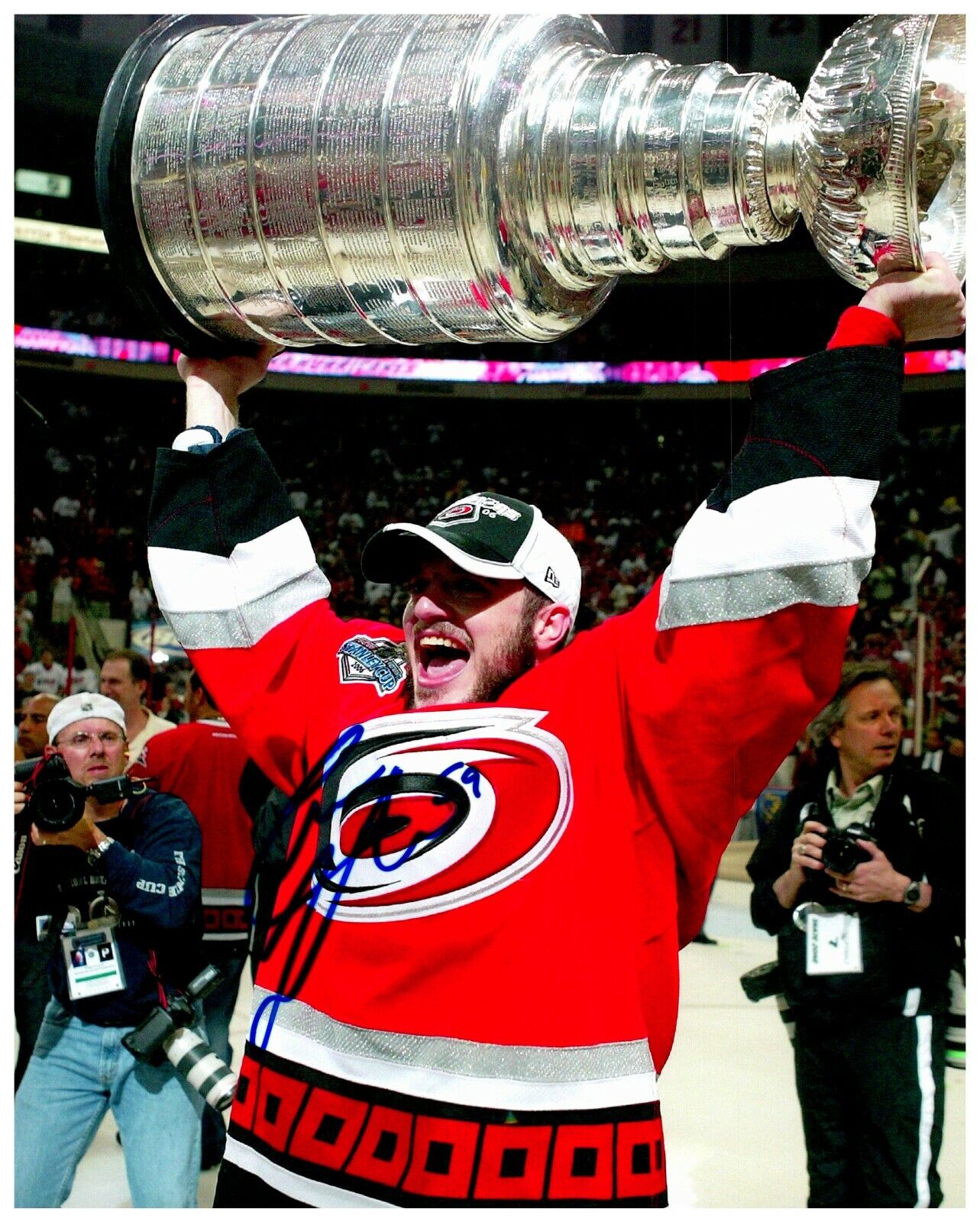 Chad LaRose Carolina Hurricanes 2006 Stanley Cup Autographed 8x10 Color Photo