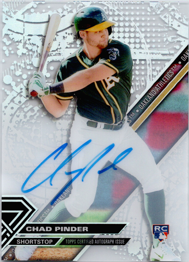 Chad Pinder 2017 Topps Tek Auto Signed Rookie Card in NM to MT
