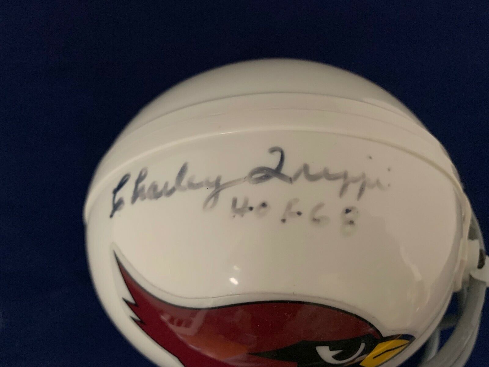 Charley Trippi Cardinals HOF 68 Signed Autographed Mini Helmet Light Auto/Cert.