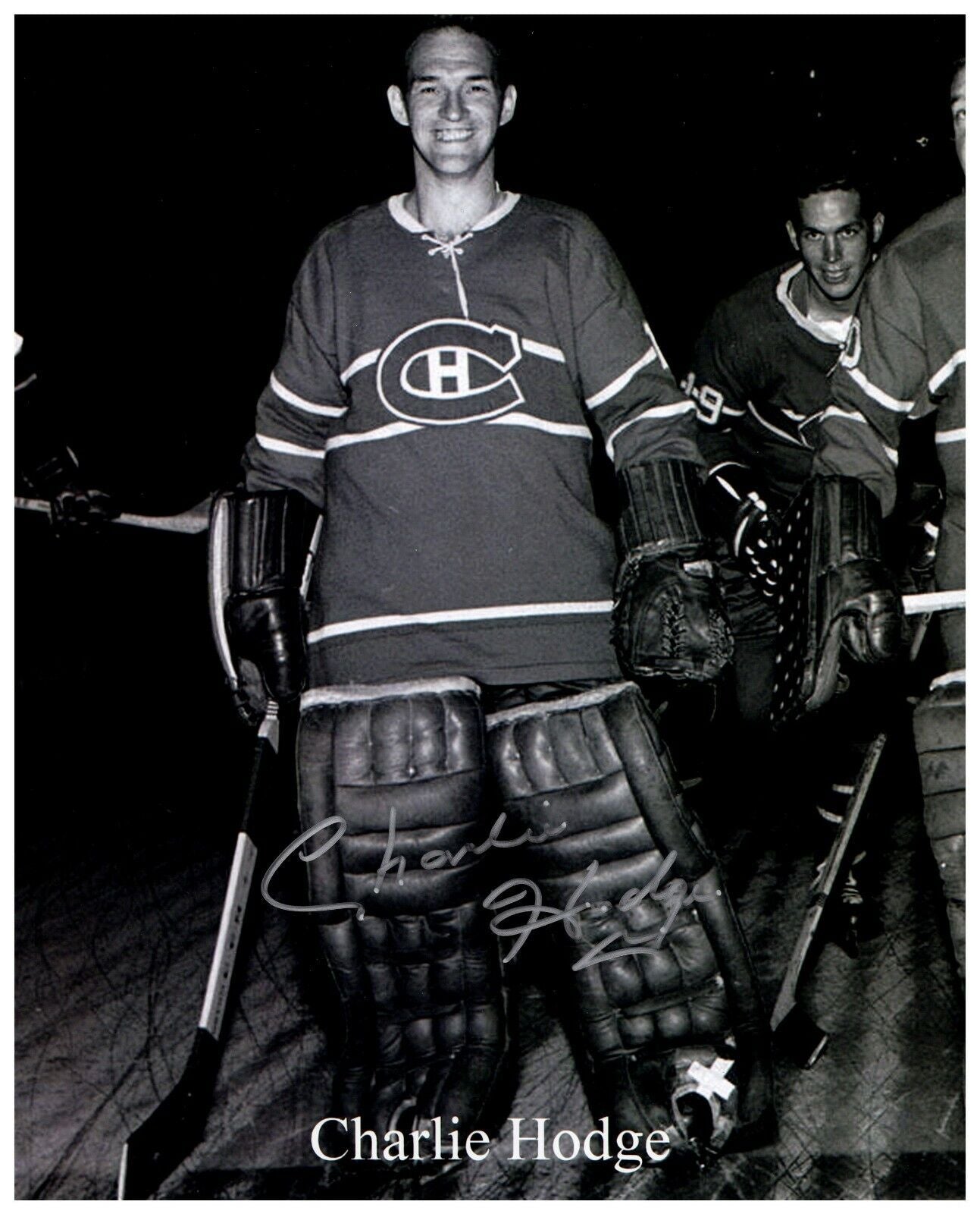 Charlie Hodge Montreal Canadiens Autographed Signed 8x10 Black & White Photo