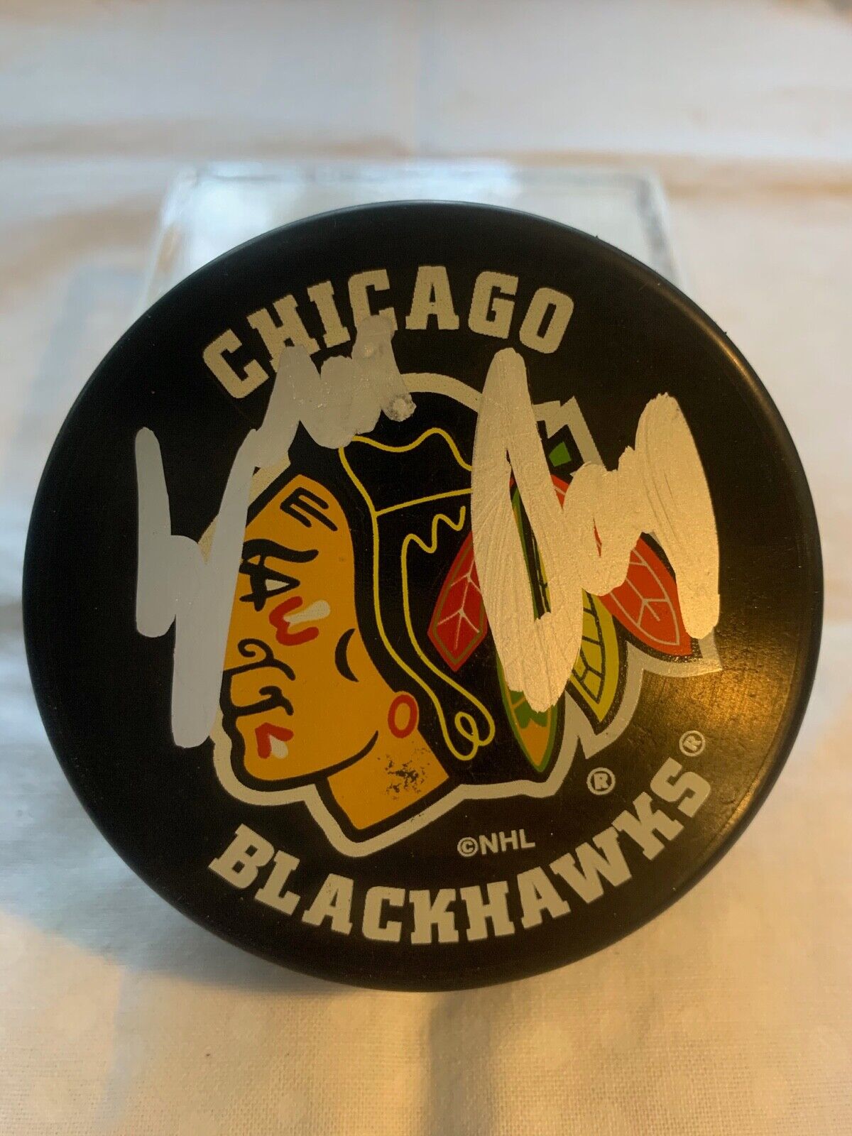 Chicago Blackhawks NHL Puck 2 Autographed by Eric Daze w/ All Sports COA