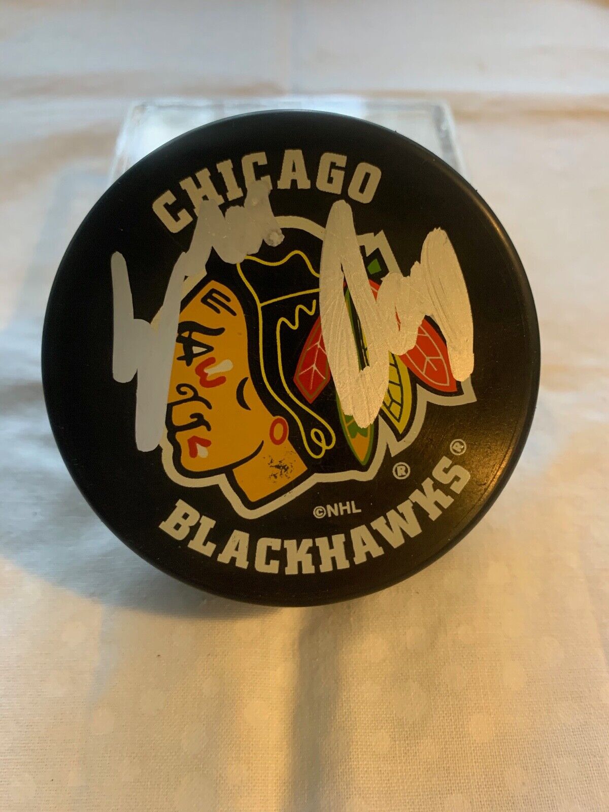 Chicago Blackhawks NHL Puck 2 Autographed by Eric Daze w/ All Sports COA