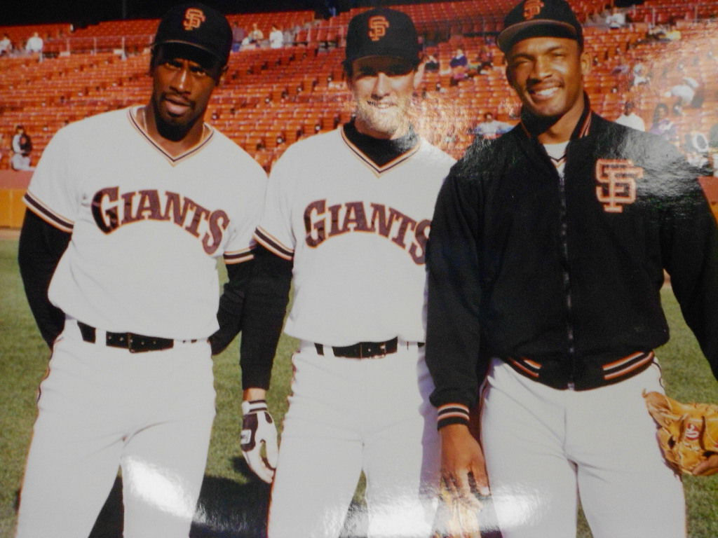 Chili Davis Will Clark Chris Brown San Francisco Giants Posed 8x10 COLOR Photo