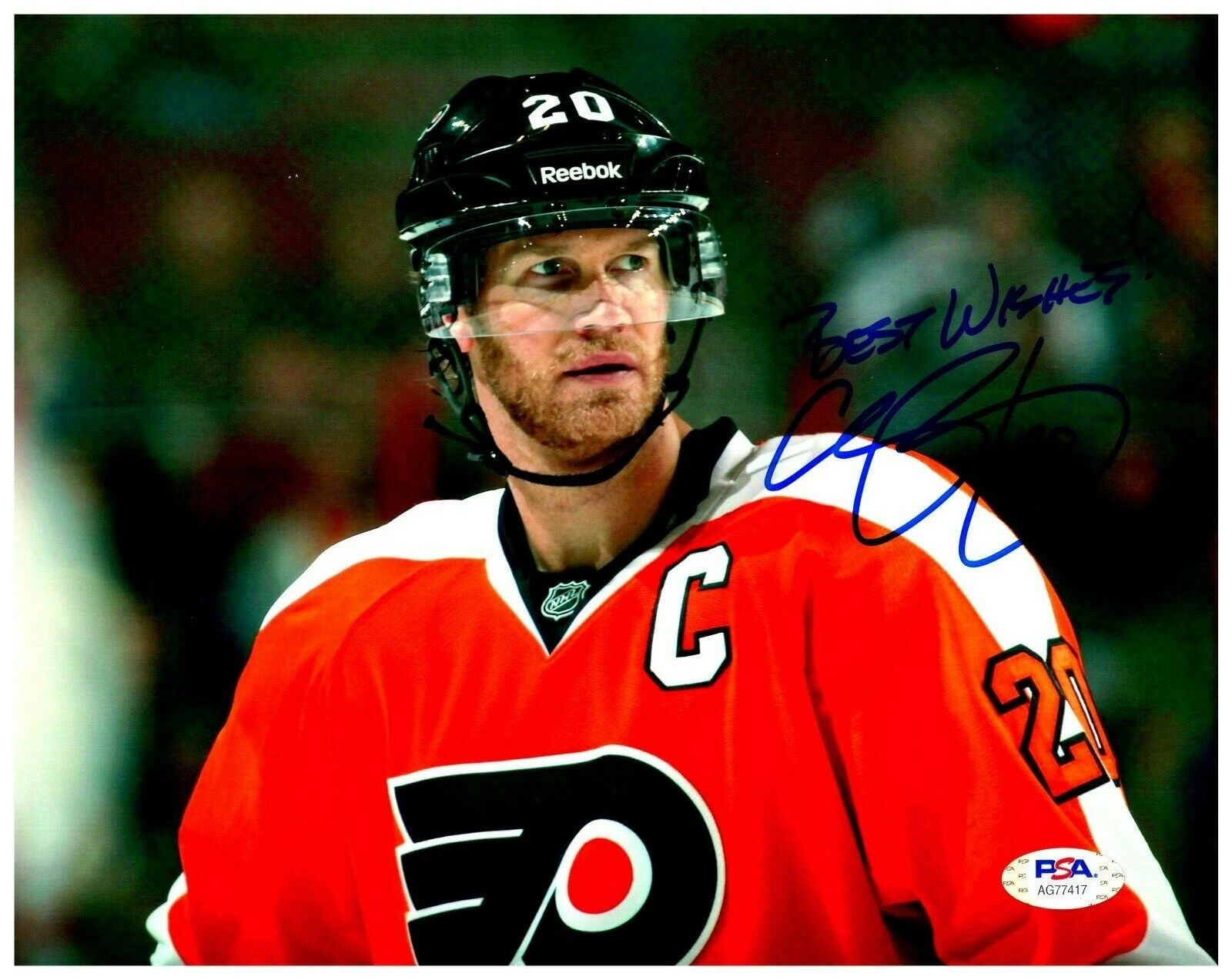 Chris Pronger Philadelphia Flyers Hockey Signed 8x10 Color Photo PSA B