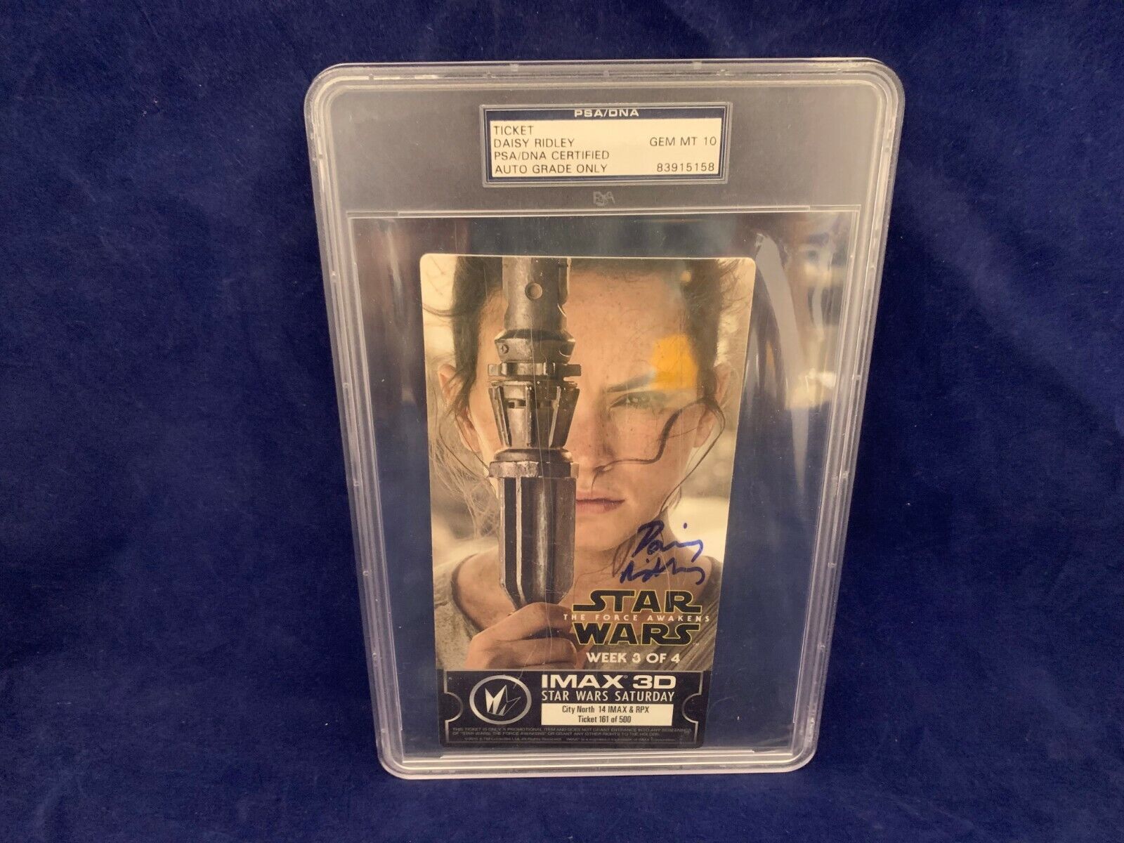 Daisy Ridley Signed Star Wars Force Awakens Imax Ticket PSA DNA Auto Only