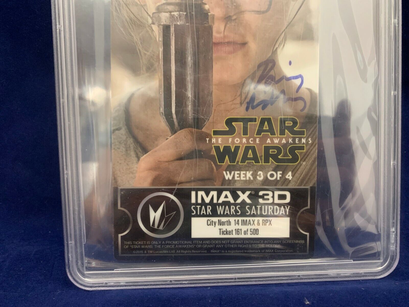 Daisy Ridley Signed Star Wars Force Awakens Imax Ticket PSA DNA Auto Only
