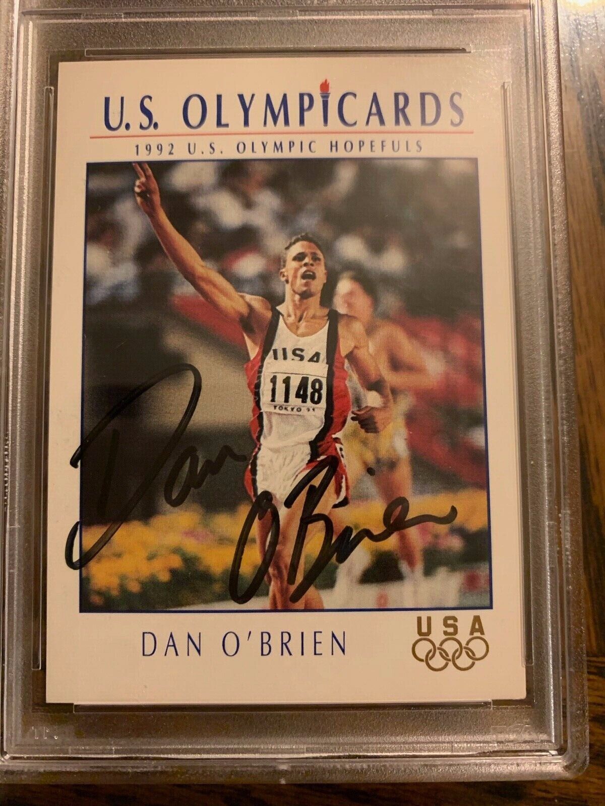 Dan O'Brien Autographed 1992 Impel Olympic Card HP10 PSA Slabbed & Certified