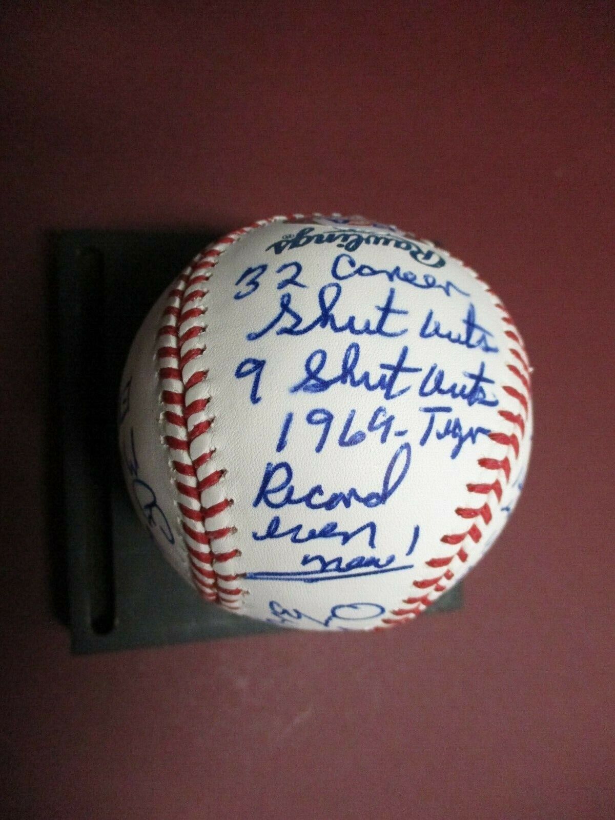 Denny McLain Full Stat Tigers Autographed Official Ball Signed Basebal -  All Sports Custom Framing