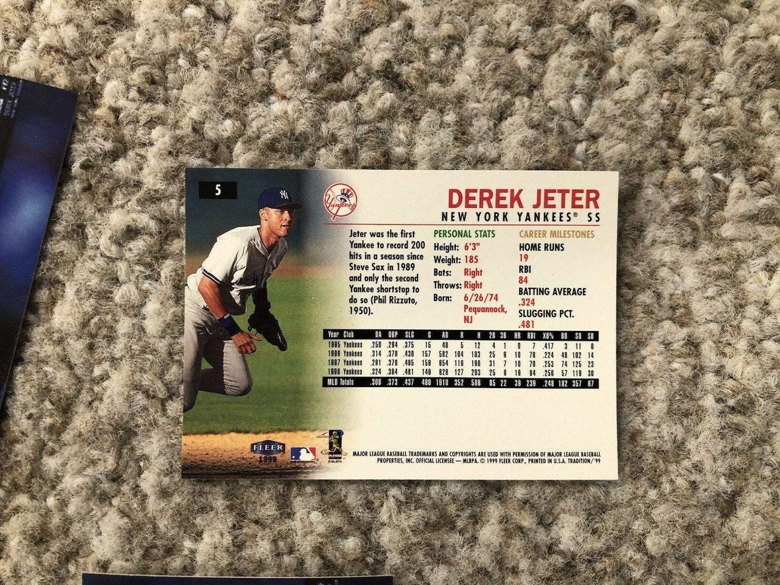Lot Detail - 1999 Derek Jeter Game Worn NY Yankees Jersey