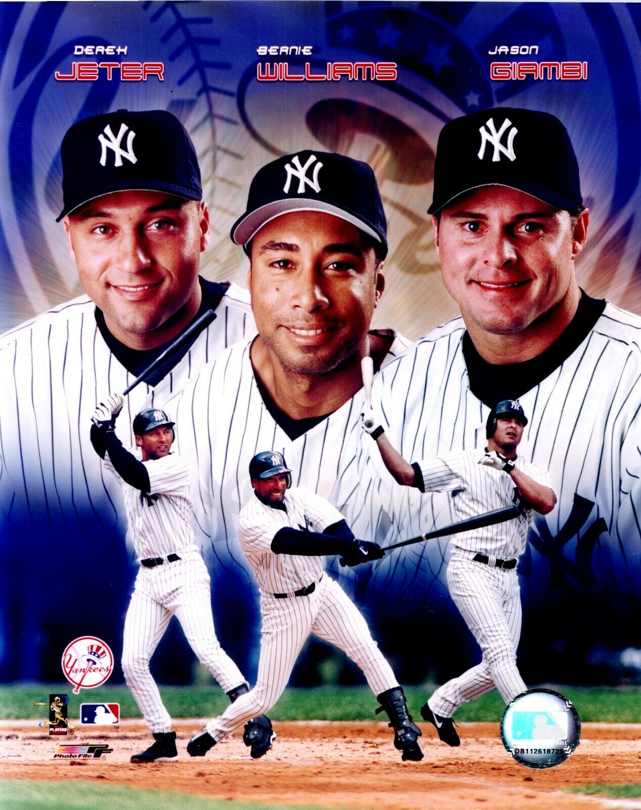 Derek Jeter, Beanie Williams, Jason Giambi New York Yankees 8x10 Color Photo