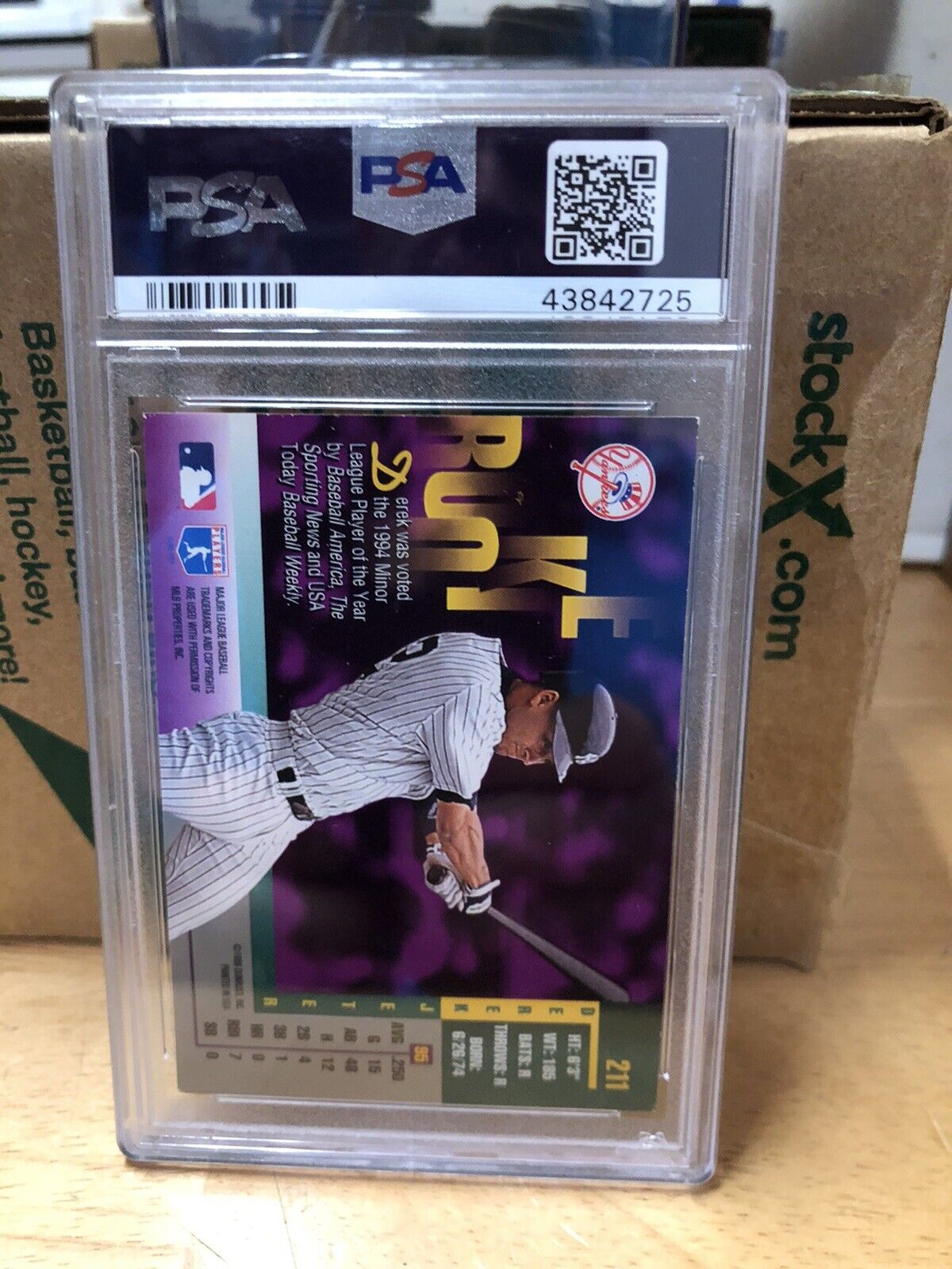 Derek Jeter Signed Autographed Rookie Card PSA Authentic Slabbed 1996 - All  Sports Custom Framing