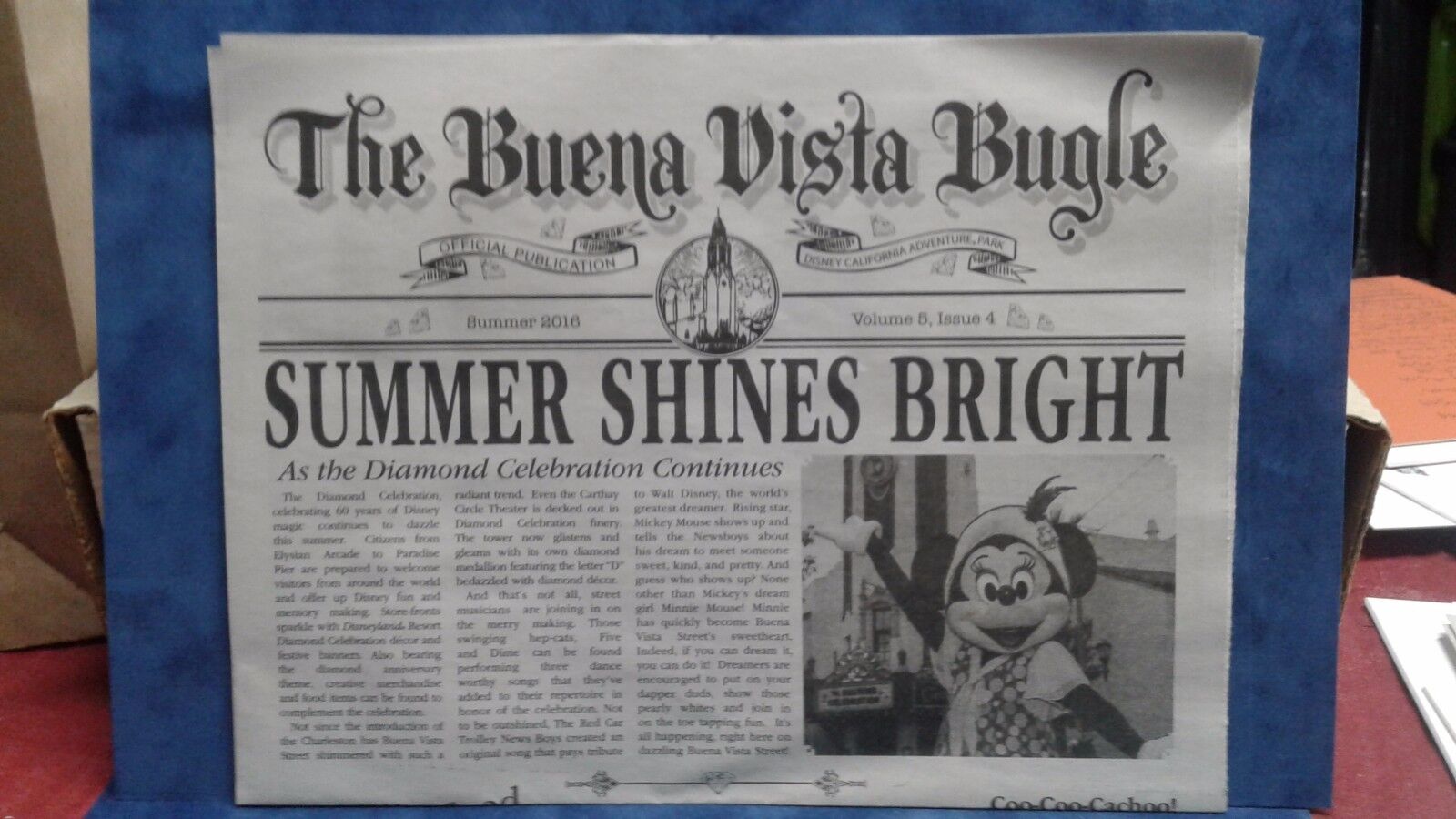 Disneyland/CA Adventure 'The Buena Vista Bugle' Summer 2016 Volume 5, Issue 4
