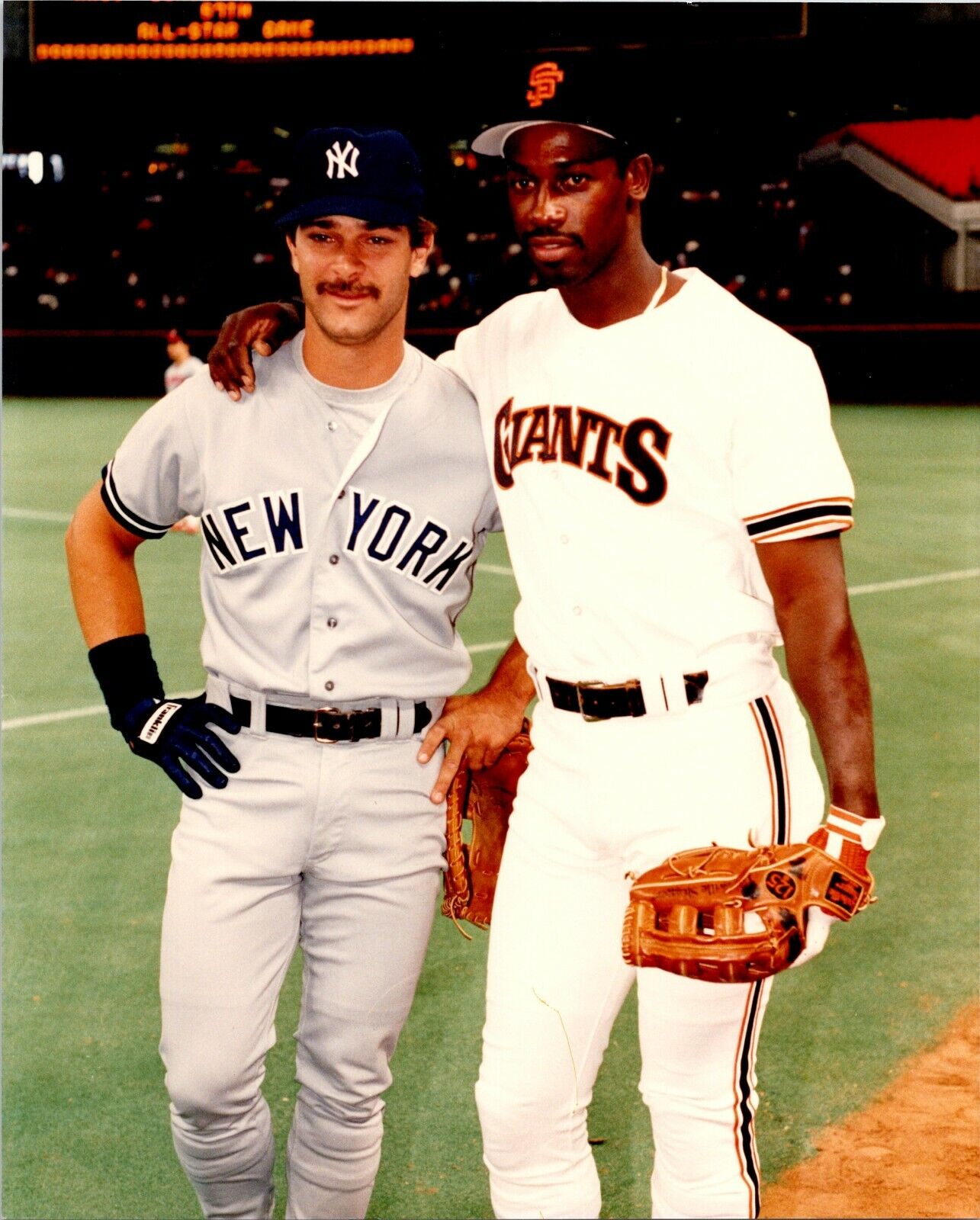 Don Mattingly NY Yankees with Chili Davis SF Giants  8x10 Color Photo