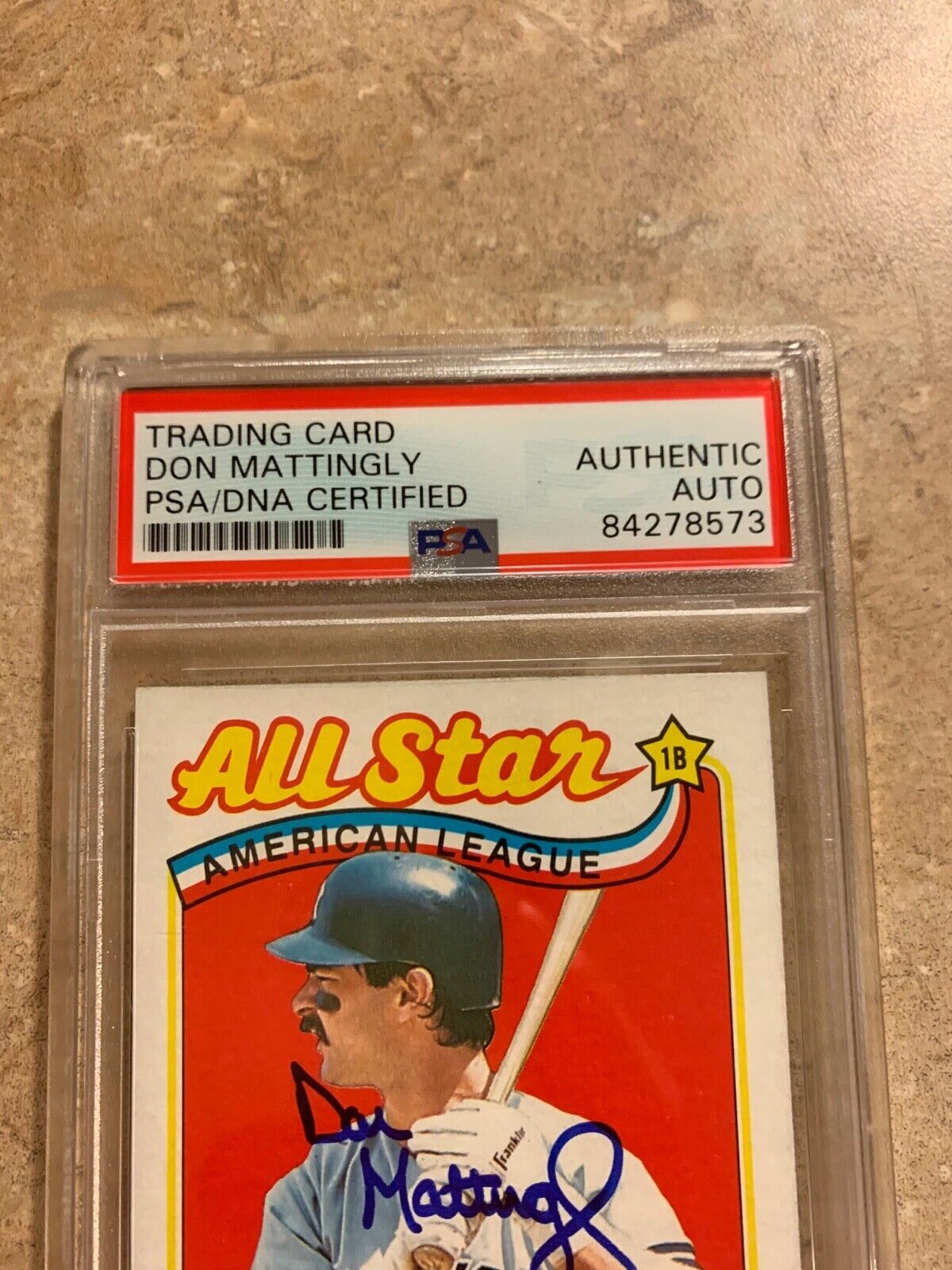 Don Mattingly Old Signature Autographed 1989 Topps Card PSA Slabbed Certified B