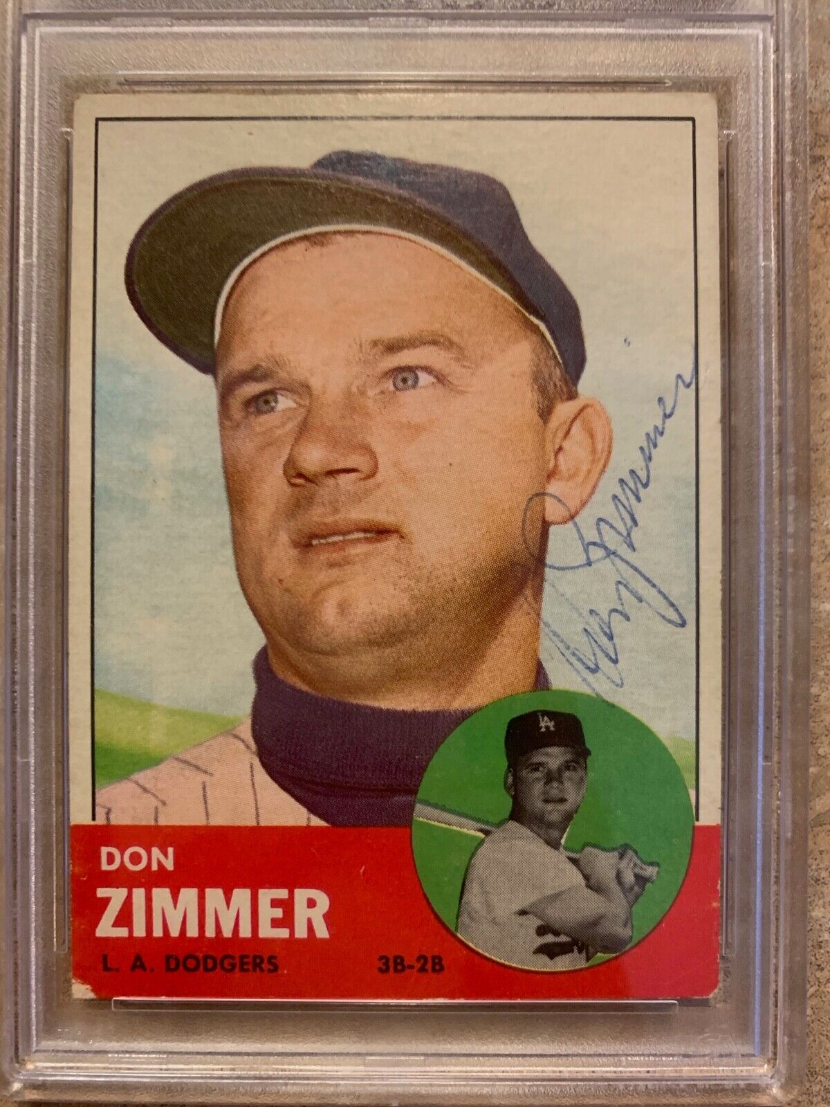 Don Zimmer L.A Dodgers Autographed 1963 Topps Card 439 PSA Certified & -  All Sports Custom Framing