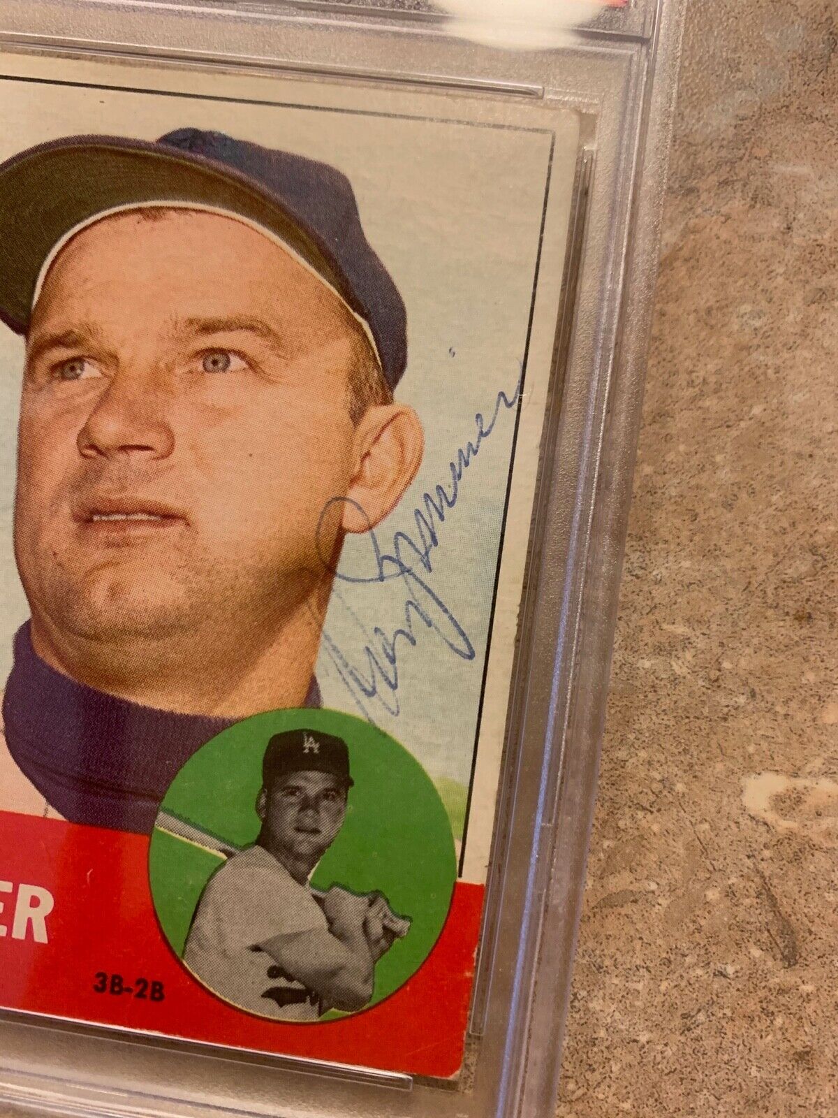 Don Zimmer L.A Dodgers Autographed 1963 Topps Card 439 PSA Certified & Slabbed